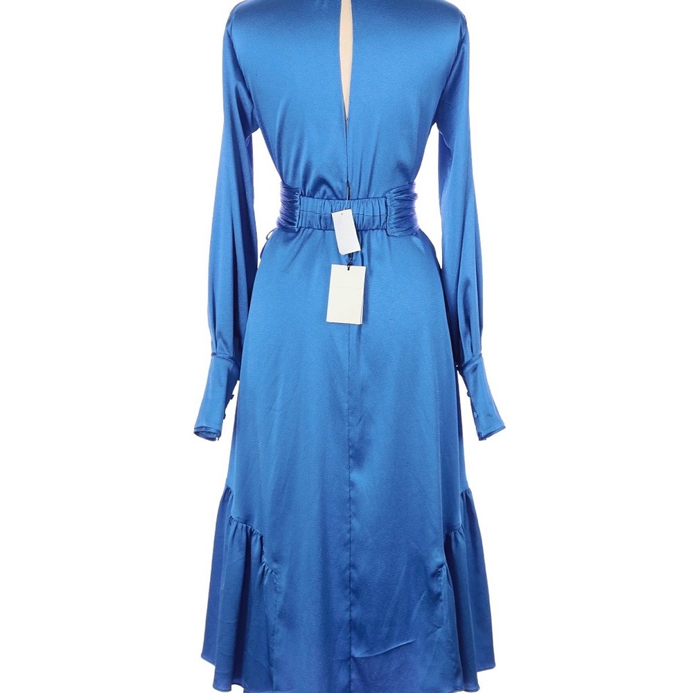 NWT Alexis Calypsa Blue Satin Midi Dress XS - Picture 3 of 7